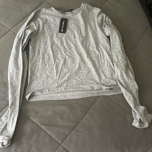 Pretty little thing grey long sleeve cute shirt